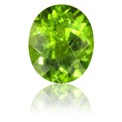12x10mm Oval Peridot with Checkerboard